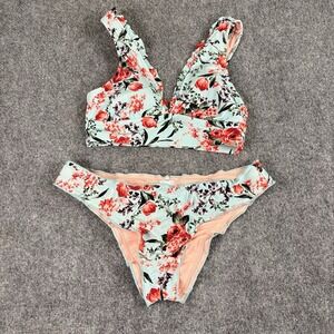 Mossimo Floral Bikini Set Top S Bottom M‎ Cottagecore Coquette Swimwear Y2K Pool